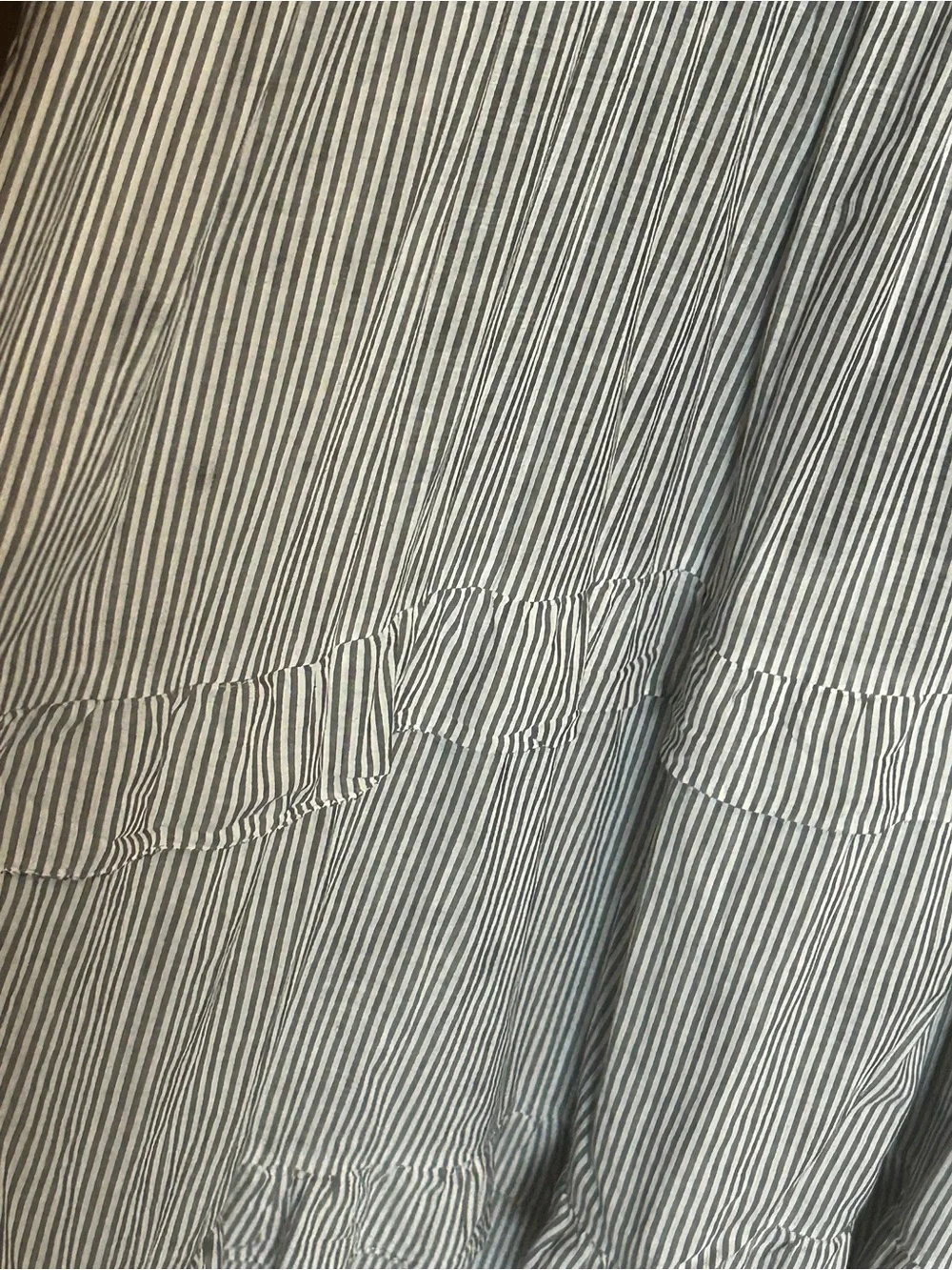 J. Crew Blue and White Striped Ruffle Maxi Dress
